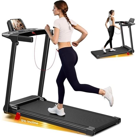 Foldable Treadmill with Incline and Handlebar