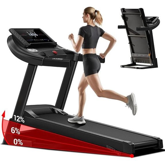 UMAY Foldable Incline Treadmill with Pulse Sensors