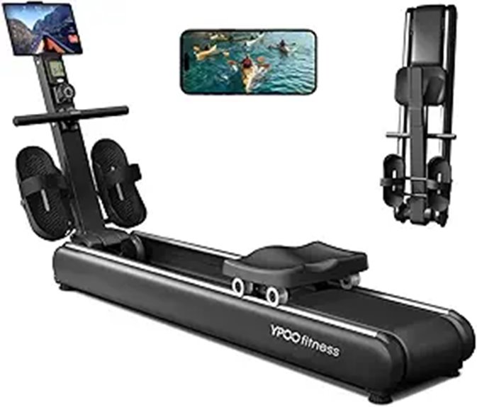 Foldable Magnetic Rowing Machine with 16 Resistance Levels