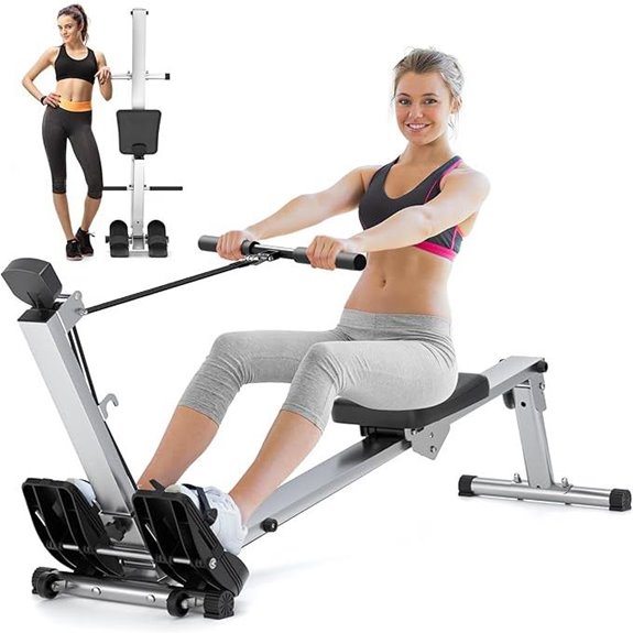 Compact Magnetic Foldable Rowing Machine with LCD Display