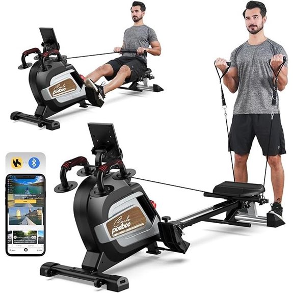 Pooboo Magnetic Rowing Machine with Foldable Design