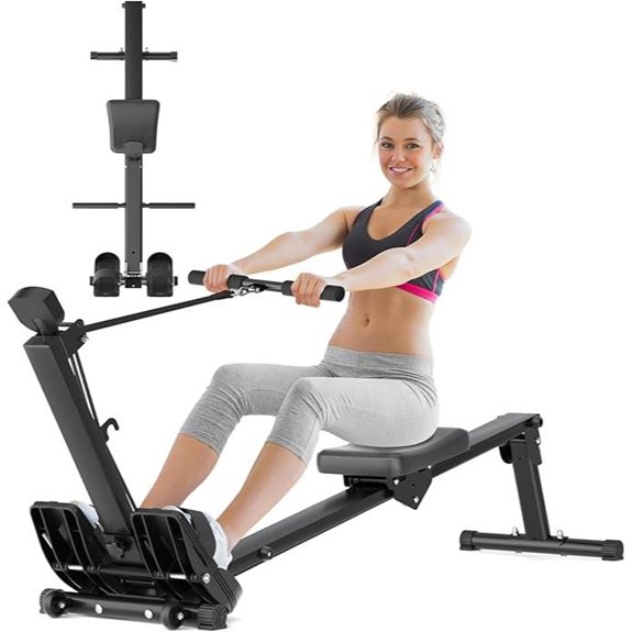 Compact Magnetic Foldable Rowing Machine with LCD Display