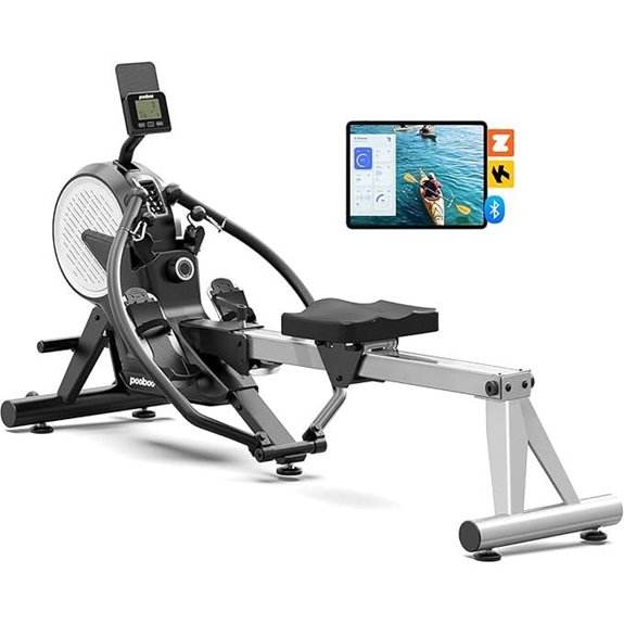 Pooboo Foldable Rowing Machine with Resistance Levels