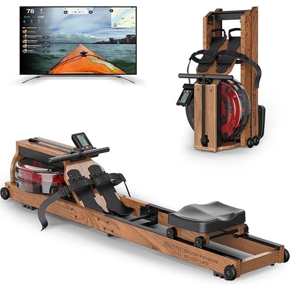 JOROTO Foldable Water/Air Rowing Machine with App