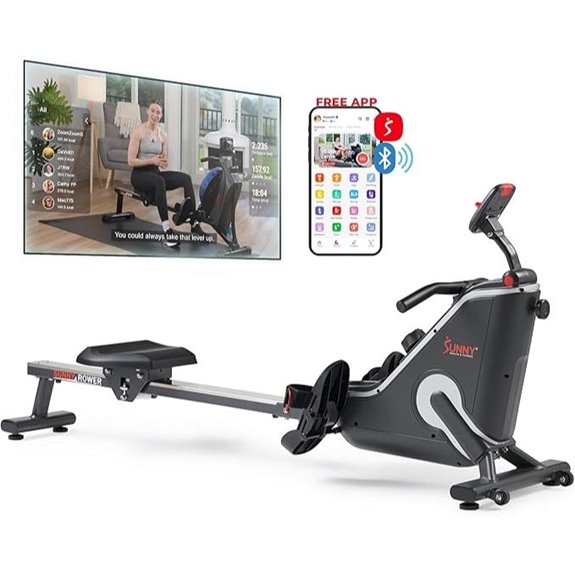 Sunny Health & Fitness Foldable Rowing Machine with App