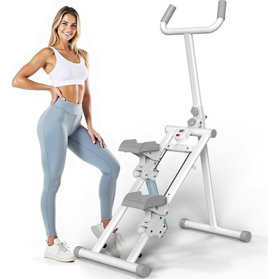 Foldable Home Stair Stepper with Handlebar and Resistance