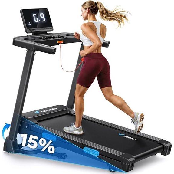 MERACH Incline Treadmill with APP and Foldable Handle