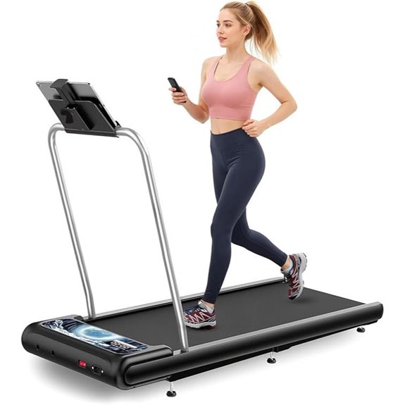 Foldable Walking Treadmill with Handle & 4 Modes