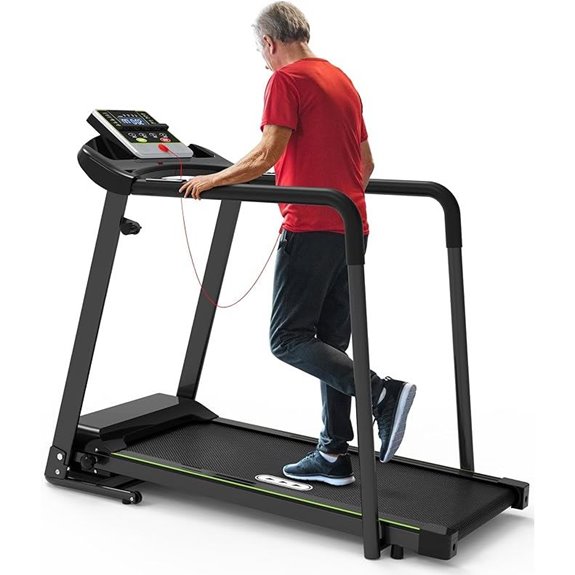 Redliro Foldable Walking Treadmill with Handrail & LCD