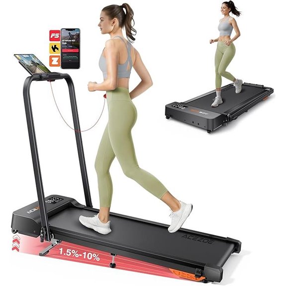 2-in-1 Foldable Treadmill with Incline and LED Display