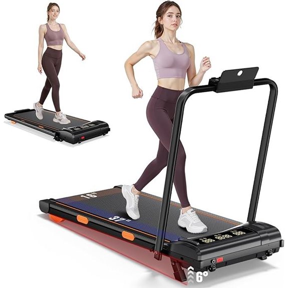 Foldable Home Treadmill with Incline and Desk