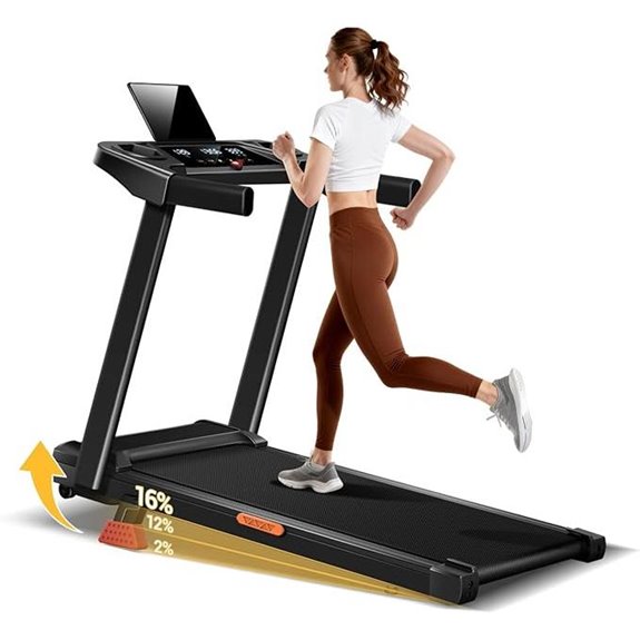 Foldable Treadmill with Incline Touch Screen Handles