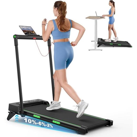 THERUN 2-in-1 Foldable Walking Treadmill with Remote