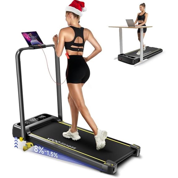 Foldable Incline Treadmill with Remote & App