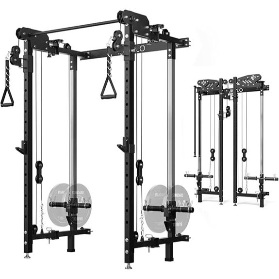 Mikolo Folding Wall-Mount Power Rack with Cables