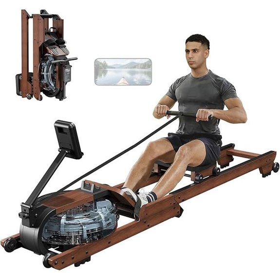 Dripex Foldable Water Rower with LCD & Bluetooth