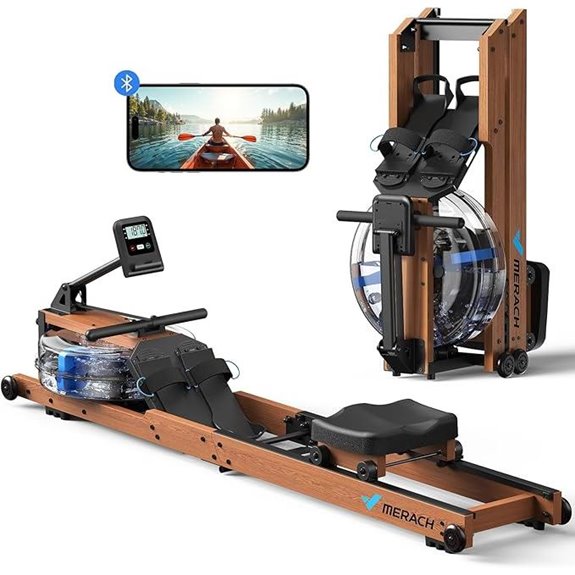 MERACH Foldable Water Rowing Machine with App