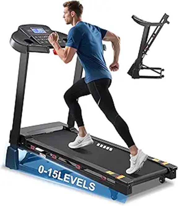 ECHANFIT Folding Treadmill with Incline and Bluetooth