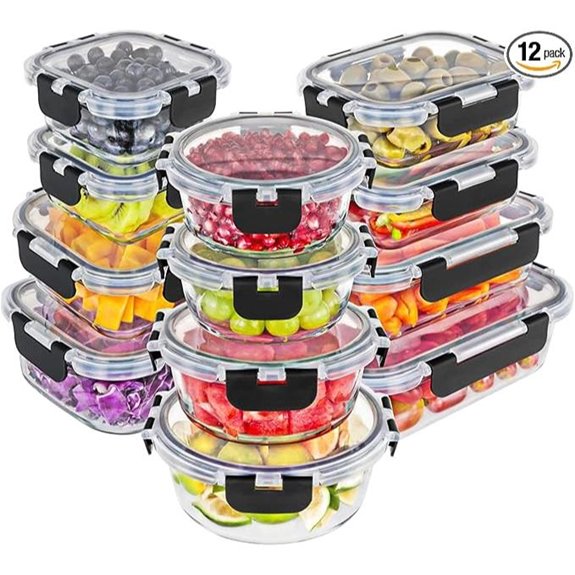 Magic Mill 24pc Borosilicate Glass Food Storage Containers