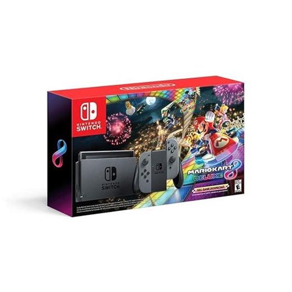 Nintendo Switch with Gray Joy-Con & Mario Kart 8 Deluxe