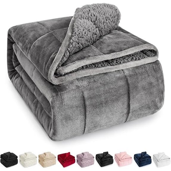 Wemore Sherpa Fleece Weighted Blanket 15 lbs Grey
