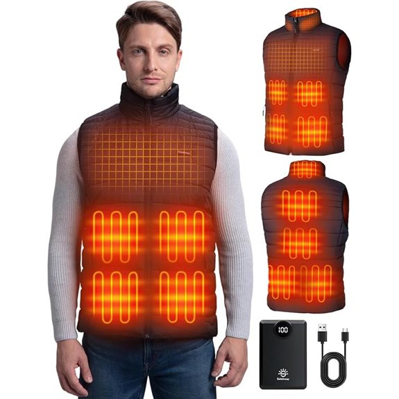 Heated Men’s Vest with 9 Zones and Battery