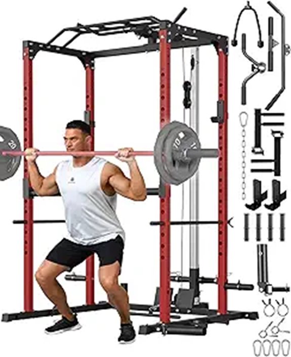 GarveeLife Power Cage with Pulley System 1200 LBS