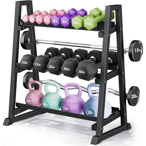 Leteuke 3-Tier Heavy Duty Dumbbell Rack