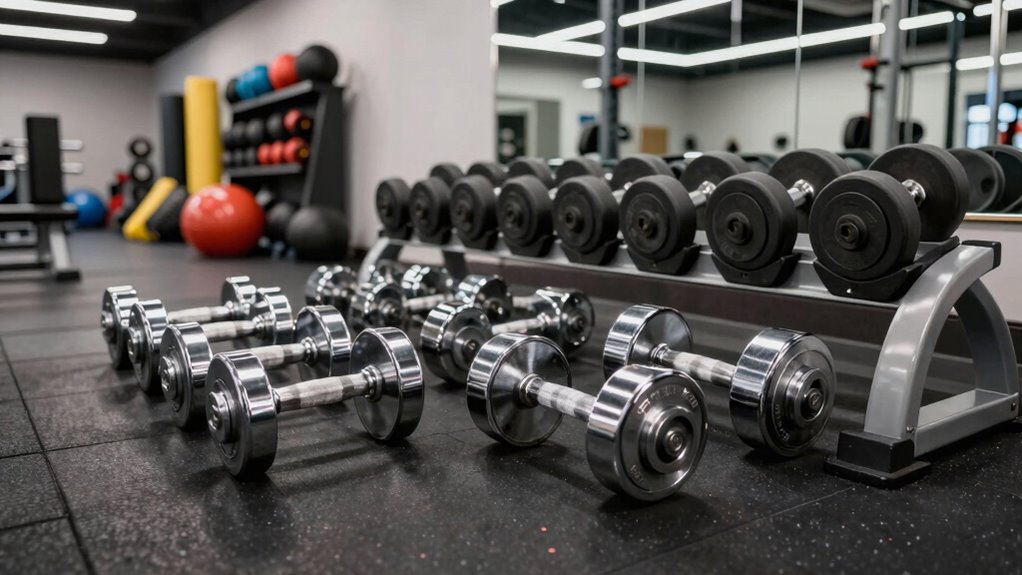 heavy garage gym dumbbells