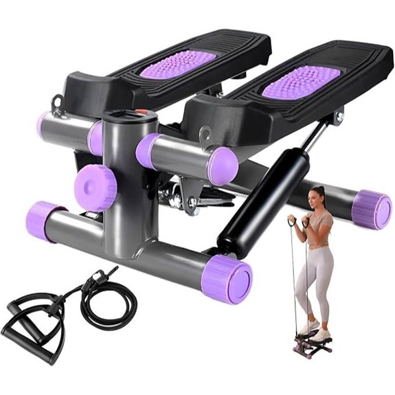 Mini Stepper with Resistance Bands for Home Fitness
