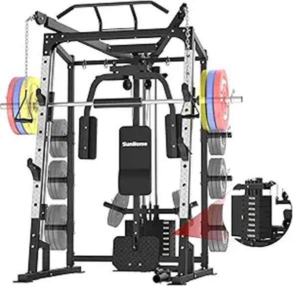 SunHome Smith Machine and Power Cage for Home Gym
