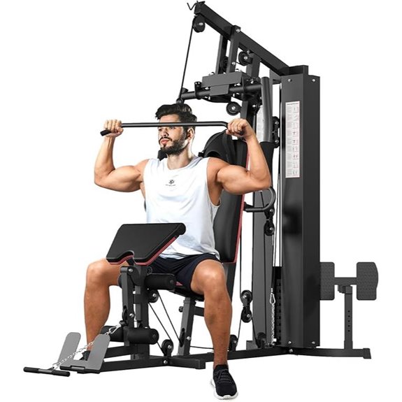 Multifunctional Home Gym with 150LB Weight Stack