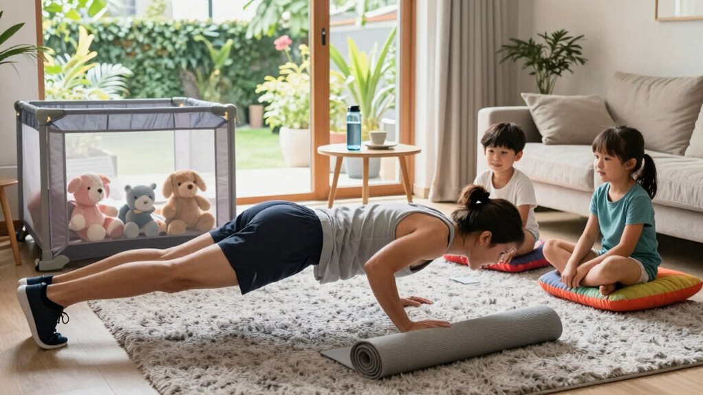 home workout with children