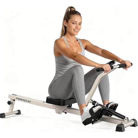FEIERDUN Hydraulic Rowing Machine with 12 Resistance Levels