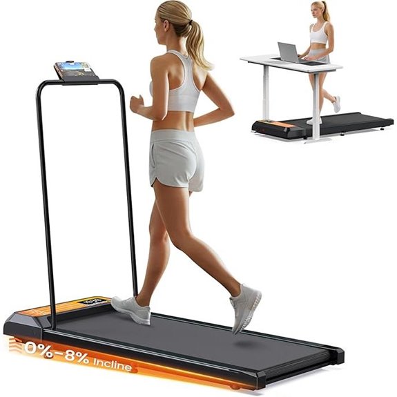 Walking Pad Treadmill with Incline Handle & Remote