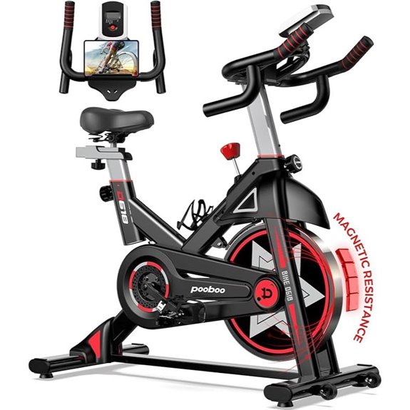 POOBOO Indoor Cycling Bike with Comfort Seat