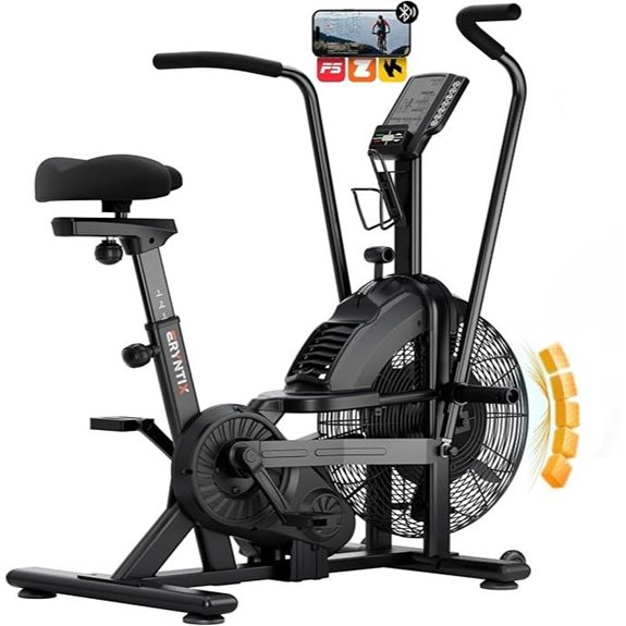 Air Bike with Resistance Fan & App Adjustable Indoor Cycling