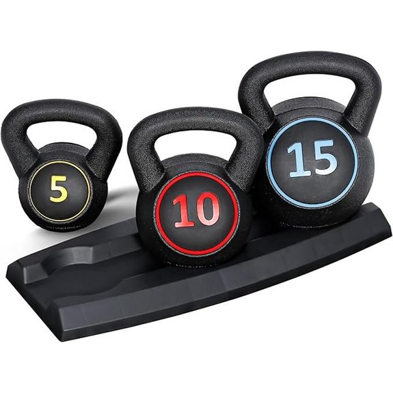 JungleA 3-Piece Kettlebell Set with Rack