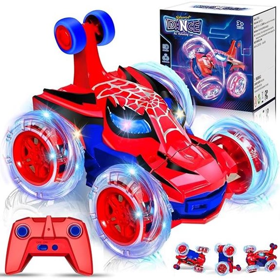 Kids Spider RC Car for Boys 4-7 with Lights & Stunts