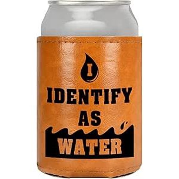 Leather Cooler Can Stocking Stuffer for Men Women