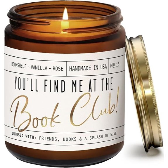 Book Lovers Candle – Old Library Vanilla & Rose Scent