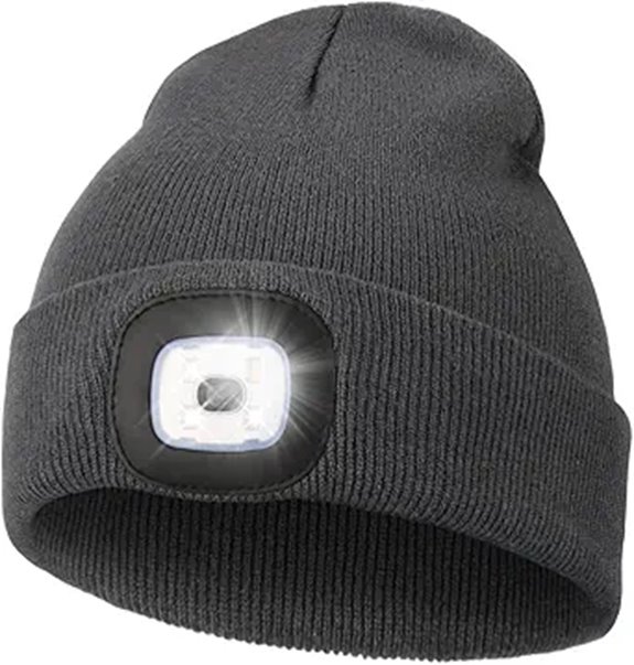 MELASA Unisex Lighted USB Rechargeable Beanie Hat