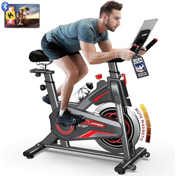 Harison Adjustable Magnetic Exercise Bike with Tablet Mount