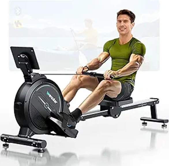 Magnetic Rowing Machine with LCD and Tablet Holder