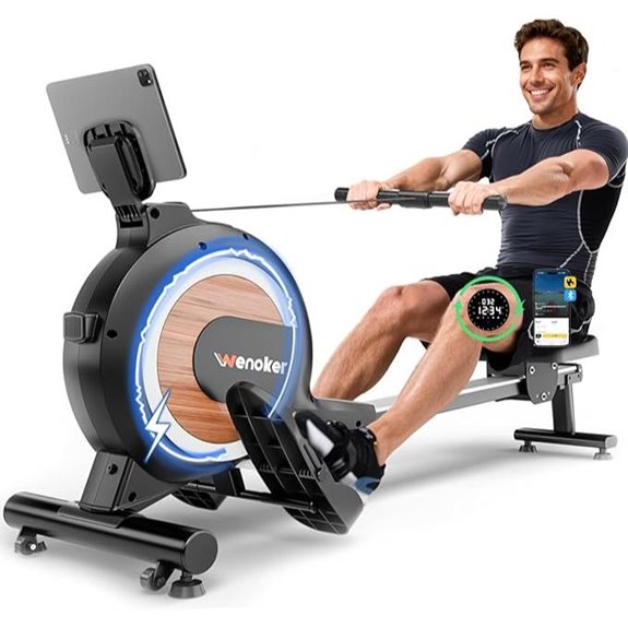 Magnetic Rowing Machine with LCD Monitor and Tablet Holder