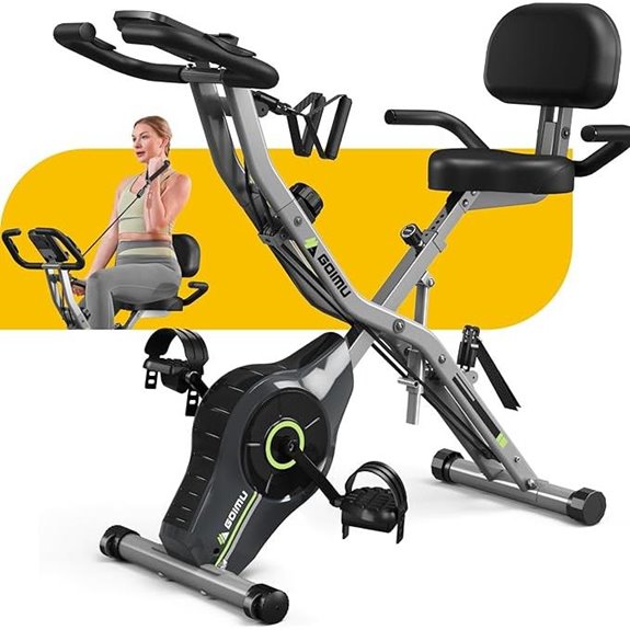 5-in-1 Foldable Exercise Bike with Resistance and Backrest