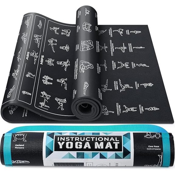 Yoga Mat with Poses & Exercises Non-Slip 75 Poses