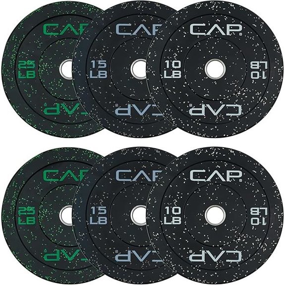 CAP Barbell Olympic Bumper Plate Weight Set with Rack