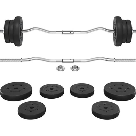 Yaheetech Olympic Curl Bar & Weights Set