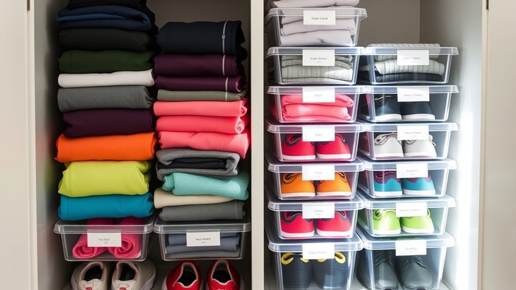 organize with clear stacking